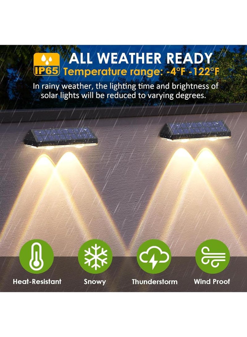Hayat Comfort 2 Pack Solar Fence Lights, Solar Powered ABS Outdoor Lights, Warm White Neutral White Cool White 3 Lighting Modes Solar Garden Lights for Outdoor Fence Patio Yard Stair Railings Pool and Wall, Home Garden Lighting - Image 3